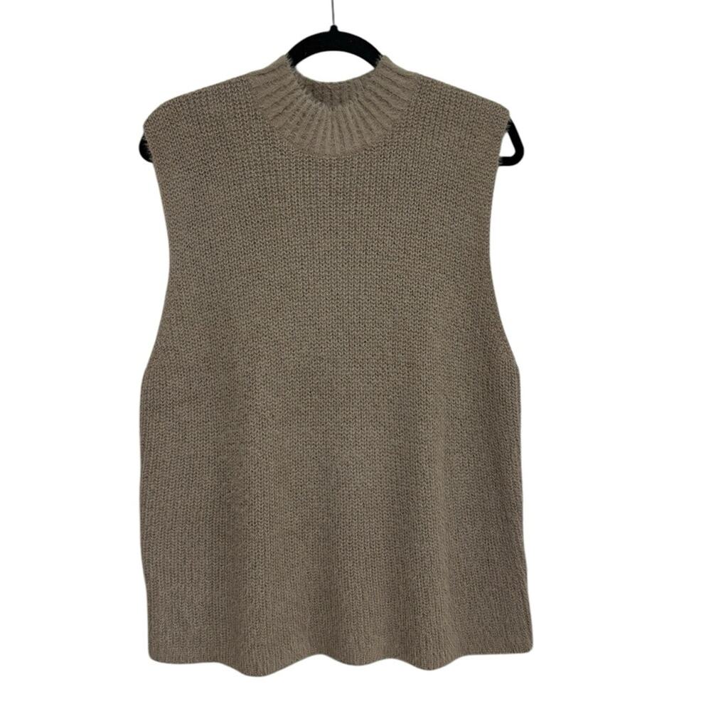 NWT Old Navy Mockneck Eyelash Sweater Tank in Sedimentary - Size XL Tall